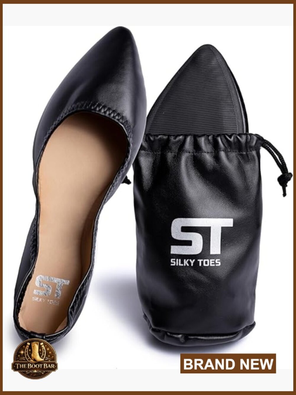 Foldable Ballet Flats for Women - Pointed Toe Comfort Travel Shoes